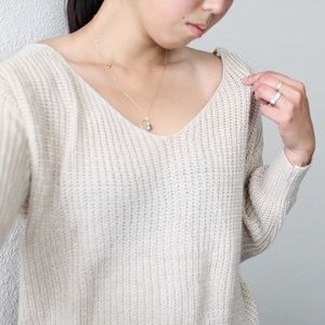 Criss Cross V Neck Loose Sweater